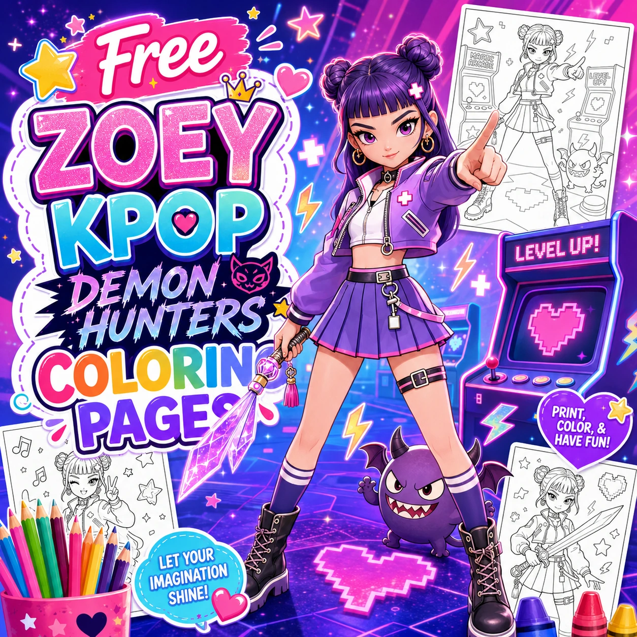 100 Free Zoey Kpop Demon Hunters Coloring Pages