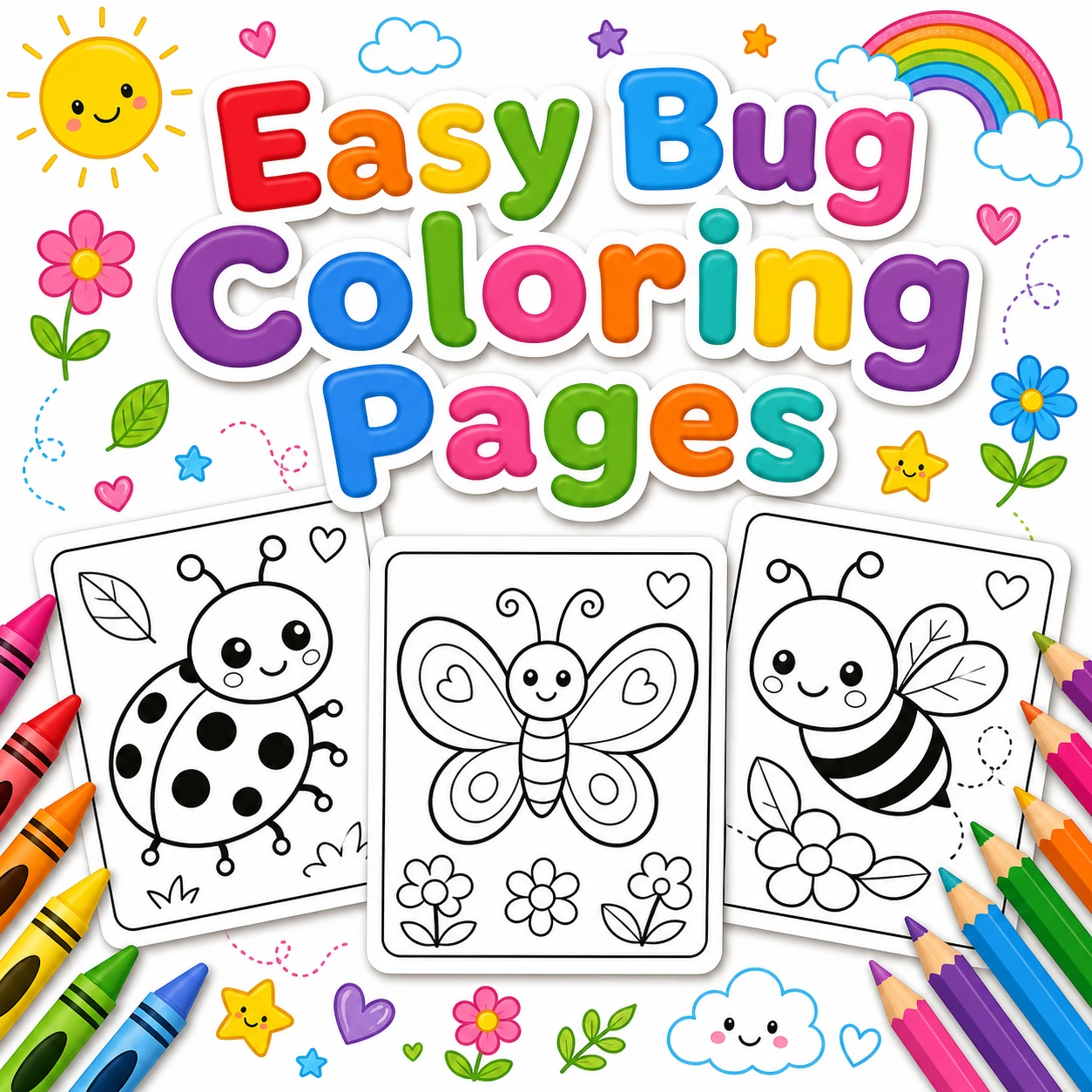 Easy Bug Coloring Pages Free