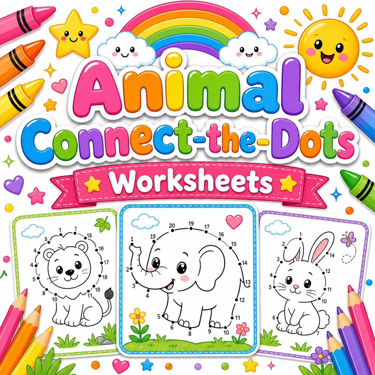 20 Free Animal Connect-the-Dots Worksheets